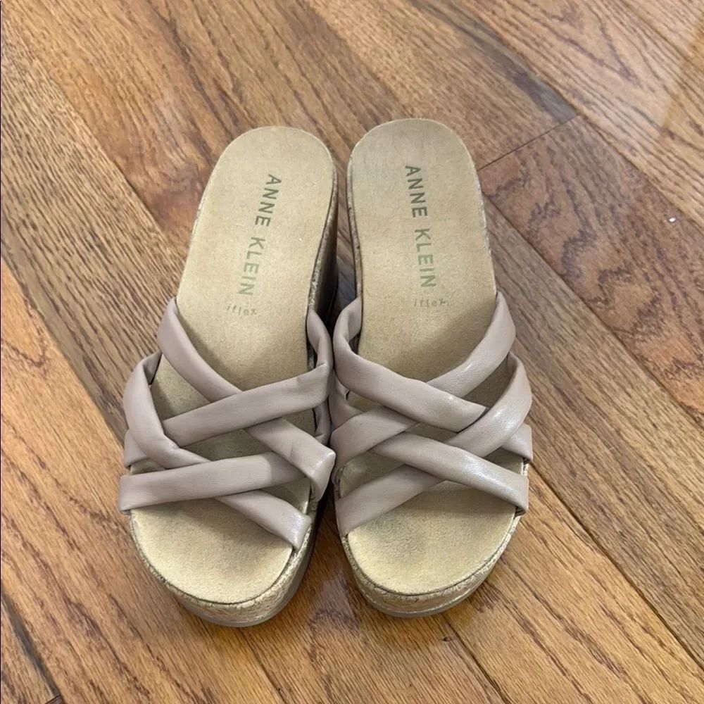 Anne Klein Women's Taupe Slide Sandals